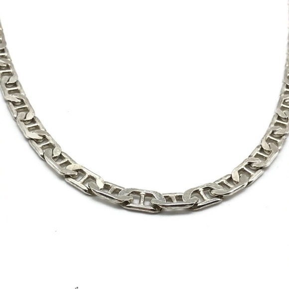 925 Italy Sterling Silver Mariner Anchor Chain Link Necklace 16.25" - Picture 6 of 8